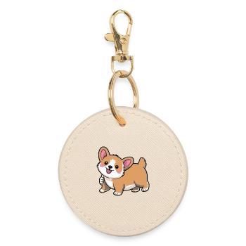 Mouvement de queue de corgi - Porte-clés rond - huître - Devant