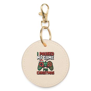 J’ai mis mon jeu en pause pour les jeux de Noël - Porte-clés rond - huître - Devant