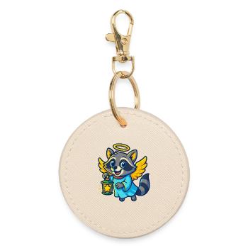 Conception de Noël Angel Raccoon - Porte-clés rond - huître - Devant