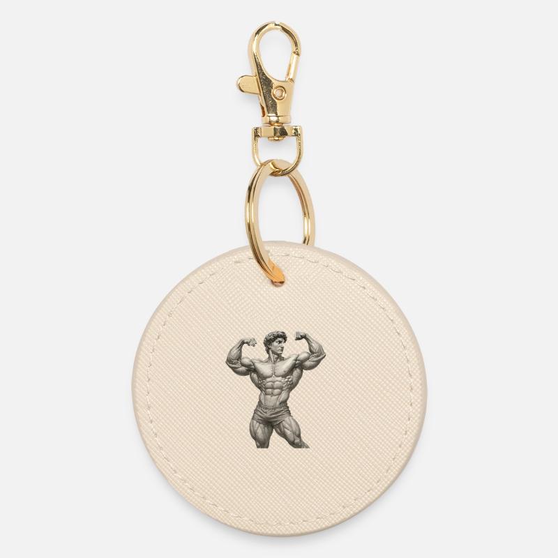 Vintage Muscle Portrait - Round Keyring - oyster