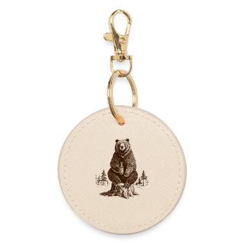 Beer Bear - Round Keyring - oyster - Front