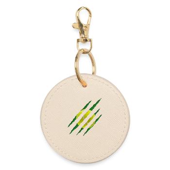 Tennis Ball Scratch Pattern - Round Keyring - oyster - Front