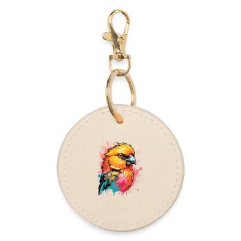 Art de la couleur du perroquet ardent - Porte-clés rond - huître - Devant
