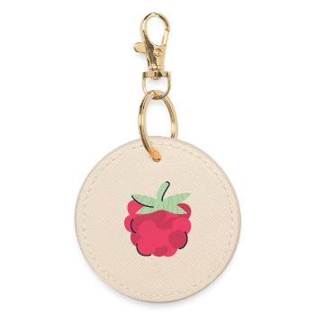 Raspberry Pop Art Berry - Round Keyring - oyster - Front
