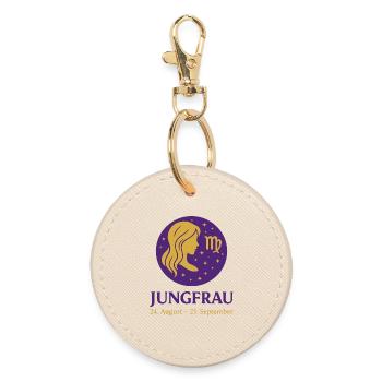 Sternzeichen Jungfrau - Runder Schlüsselanhänger - Auster - Vorne