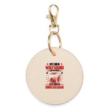 Irish Wolfhound is unbeatable - Round Keyring - oyster - Front