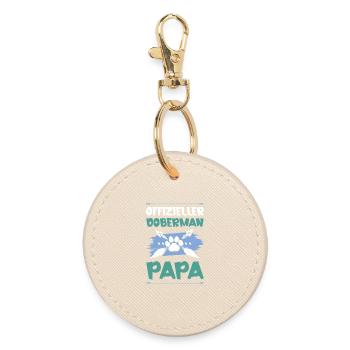 Doberman chiens papa - Porte-clés rond - huître - Devant