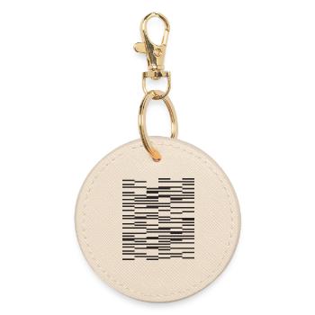 Lignes design Minimaliste Code-barres - Porte-clés rond - huître - Devant