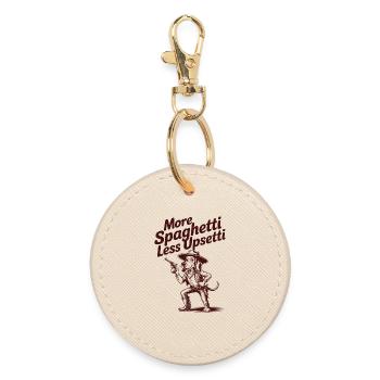 More spaghetti, less upsetti - Round Keyring - oyster - Front