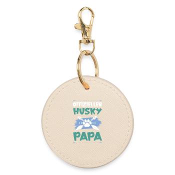 papa chien husky - Porte-clés rond - huître - Devant