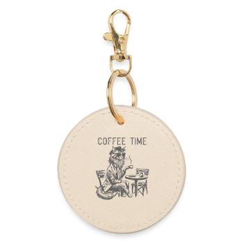 Un design de café de chat cool pour les amateurs de café - Porte-clés rond - huître - Devant