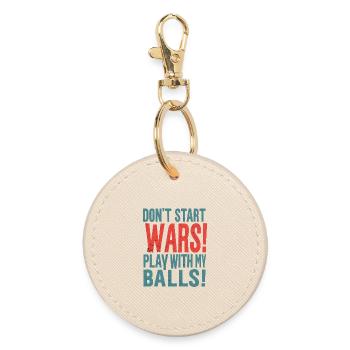 No Wars - Round Keyring - oyster - Front