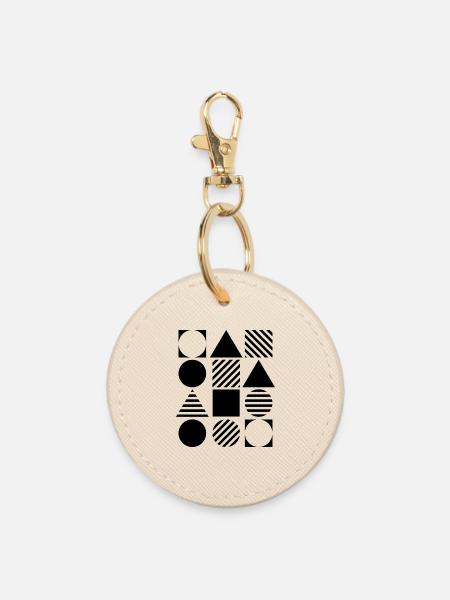 Bauhaus Geometrische Kunst Design - Runder Schlüsselanhänger - Auster