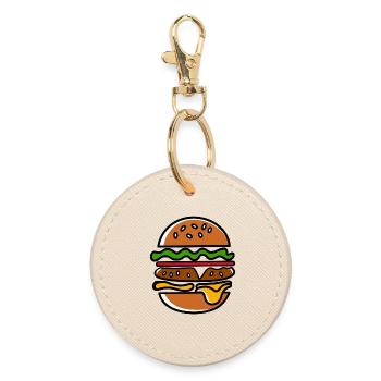 Colorful Hamburg silhouette - Round Keyring - oyster - Front