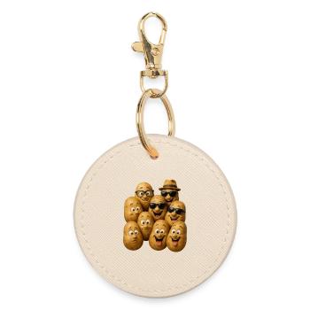 Laughing potatoes with style - Round Keyring - oyster - Front