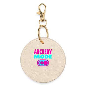 Archery Mode ON - Round Keyring - oyster - Front
