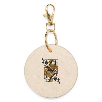 Dame de pique Art de la carte à jouer - Porte-clés rond - huître - Devant
