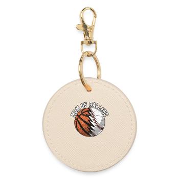 Mom of Ballers – Sportmama Design - Round Keyring - oyster - Front