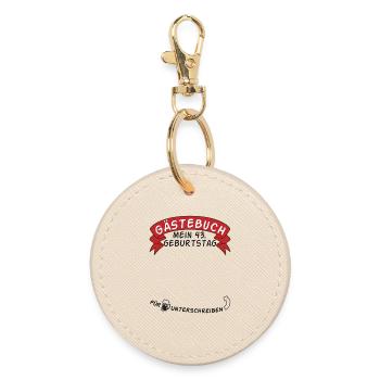 Guestbook My 43rd Birthday Gift Idea - Round Keyring - oyster - Front