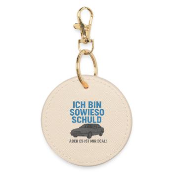 Ich bin sowieso Schuld – Lustiges Auto-Shirt - Runder Schlüsselanhänger - Auster - Vorne
