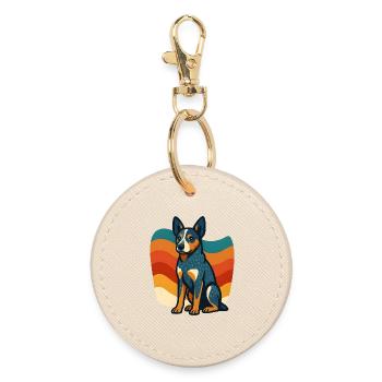Australian cattle died in ribbons - Round Keyring - oyster - Front