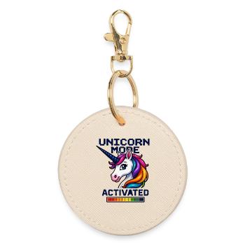 Unicorn Mode Activated - Round Keyring - oyster - Front