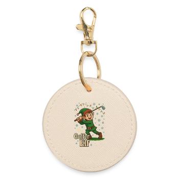 Der Golfer Elf Lustiger Golfspieler Design - Runder Schlüsselanhänger - Auster - Vorne