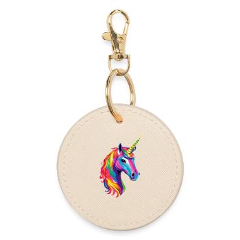 Licorne Poney Cavalier Chevaux Équitation Licornes - Porte-clés rond - huître - Devant