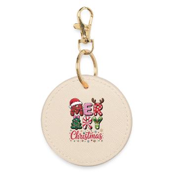 Lettres de Joyeux Noël - Porte-clés rond - huître - Devant