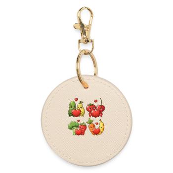 Cœurs fruits kawaii - Porte-clés rond - huître - Devant