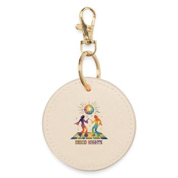 Disco Nights Watercolor | 70s Retro Dance Party - Round Keyring - oyster - Front