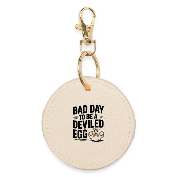 Bad Day to Be a Deviled Egg - Round Keyring - oyster - Front