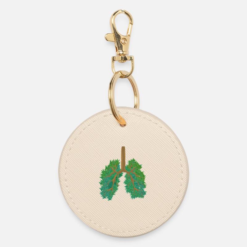 Forest Lungs Eco-Friendly Awareness Global Warming - Round Keyring - oyster