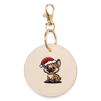 Hyena Christmas - Round Keyring - oyster - Front