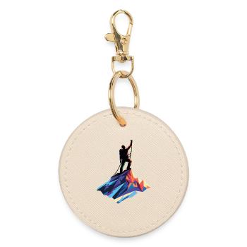 Alpiniste au sommet - Porte-clés rond - huître - Devant