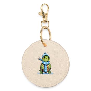 Tortue Écharpe d’hiver - Porte-clés rond - huître - Devant