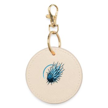 Handball Eis Ball, eiskalter Wurf, Coolness - Round Keyring - oyster - Front
