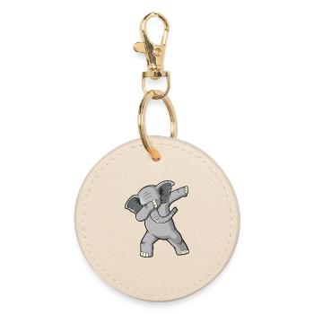 Dab Éléphant Danse drôle Dab Mignonne Safari Anima - Porte-clés rond - huître - Devant