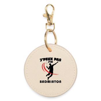 Je Peux Pas J'ai Badminton - Porte-clés rond - huître - Devant