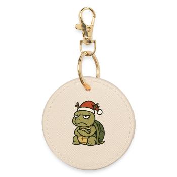 La Tortue de Noël Sombre - Porte-clés rond - huître - Devant