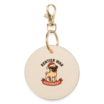 Reindeer a affiché complet Pug Pug - Porte-clés rond - huître - Devant