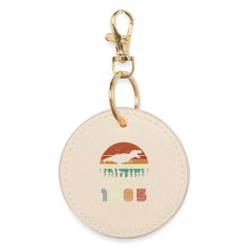 awsome_since_dinaseur_1985 - Round Keyring - oyster - Front
