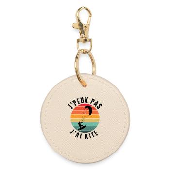 I Can't I Kite Gift Humor - Round Keyring - oyster - Front