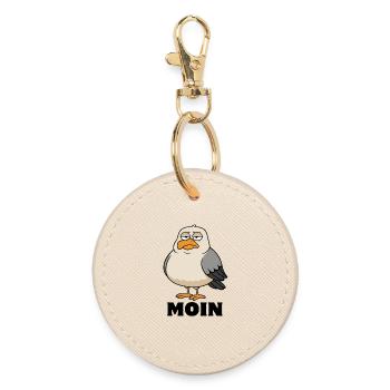 Möwe - Moin - Nordsee - Geschenk - Runder Schlüsselanhänger - Auster - Vorne