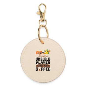 Hawaiian Ukulele Uke Coffee - Runder Schlüsselanhänger - Auster - Vorne