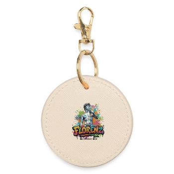 David – Strength in Stone - Vibrant Graffiti Design - Round Keyring - oyster - Front