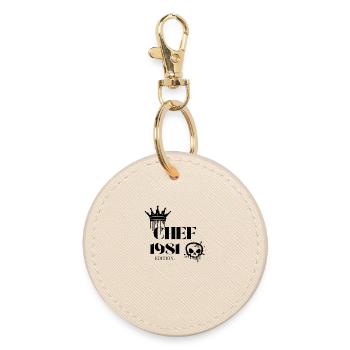 Chef Edition 1981 44 Birthday Saying - Round Keyring - oyster - Front