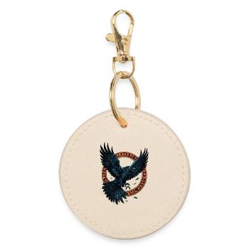 Viking Raven Runes, Norse Shirt - Round Keyring - oyster - Front