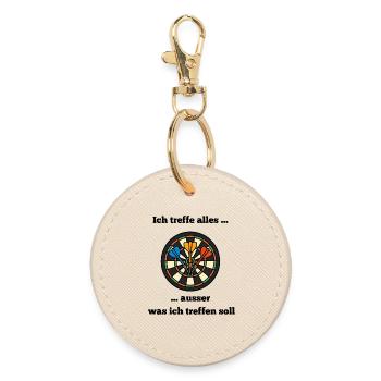 Dartboard Trio Farbige Pfeile - Runder Schlüsselanhänger - Auster - Vorne