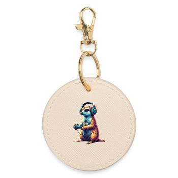 Jeux de suricates Jeux vidéo drôles d’animaux - Porte-clés rond - huître - Devant
